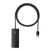 Hub 4in1 Baseus Lite Series USB vers 4x USB 3.0 WKQX030101, 1m - Noir