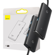 Hub USB 4-en-1 Baseus Lite Series vers 4x USB 3.0 WKQX030201 - 2m - noir