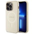 Coque Hybride iPhone 15 Pro Max Guess Saffiano - Compatible MagSafe - Beige
