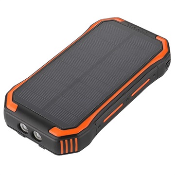 Batterie Externe Solaire Résistante à l\'eau avec Chargeur Sans Fil - 30000mAh (Emballage ouvert - Acceptable) - Orange