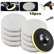 Lot de 10 tampons de polissage en laine pour voiture et bateau - 4"