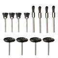12 Pcs. Ensemble de brosses métalliques pour l'élimination de la rouille et le polissage - tige de 3mm