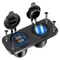 Chargeur USB double QC 3.0 12V/24V avec prise allume-cigare pour voiture, bateau et camping-car