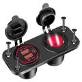 Chargeur USB double QC 3.0 12V/24V avec prise allume-cigare pour voiture, bateau et camping-car - Rouge