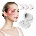 Masseur portable anti-rides pour les yeux 2-en-1 avec miroir de maquillage - Blanc