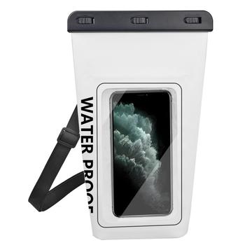 Sac étanche 2L avec pochette pour smartphone à écran tactile - Blanc