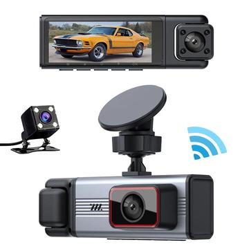 Dash Cam 3.0" 1080P 4 lentilles avec enregistrement avant, arrière et latéral