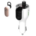 Chargeur Voiture 3-en-1 G52 avec Émetteur FM & Oreillette Bluetooth - Blanc