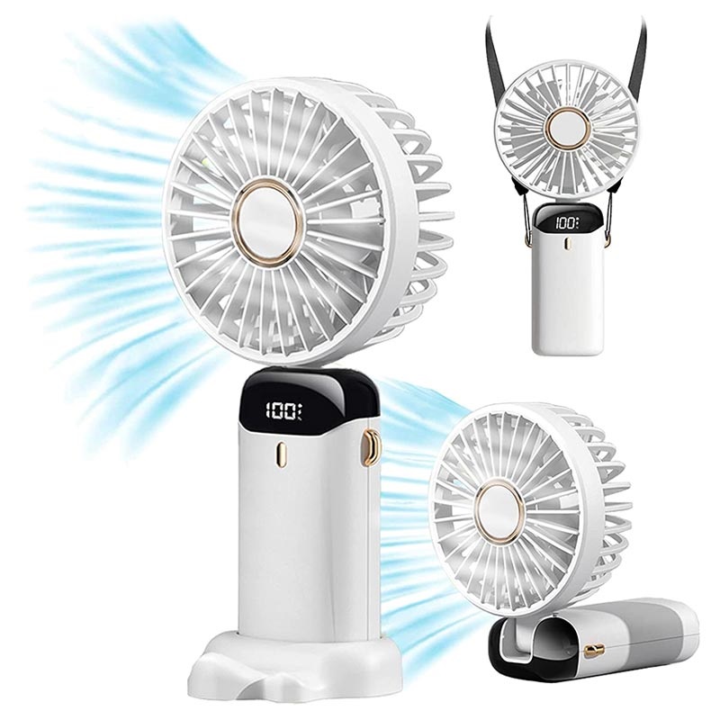 Mini ventilateur Portable à main, batterie Rechargeable Usb,  refroidissement de bureau avec Base support de téléphone