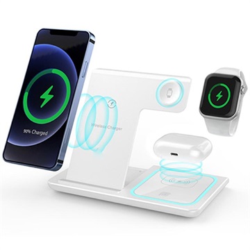 Station de Charge Sans Fil 3-en-1 - Apple Watch, iPhone, AirPods - Blanc