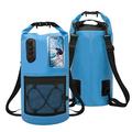 Sac à dos imperméable de 30 litres avec poche transparente tactile pour téléphone - Bleu