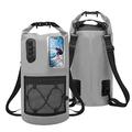 Sac à dos imperméable de 30 litres avec poche transparente tactile pour téléphone - Gris