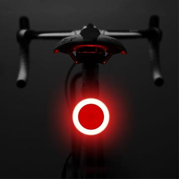 3664 feu arrière de vélo créatif IPX2 étanche petit vélo lumière LED support USB charge pour le cyclisme en plein air - circulaire