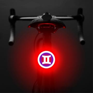 3664 feu arrière de vélo créatif IPX2 étanche petit vélo lumière LED support USB charge pour le cyclisme en plein air - Gemini