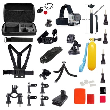 Kit d\'Accessoires 39-en-1 avec Perche à Selfie pour GoPro et Caméra de Sport