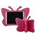 Etui 3D Antichoc pour Enfants iPad Mini 2, iPad Mini 3 - Papillon - Rose Vif