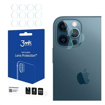 Protecteur d\'Objectif iPhone 12 Pro en Verre Trempé 3MK Hybrid - 4 Pièces