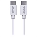 Câble USB-C / USB-C Charge & Sync 3Sixt - 1m - Blanc