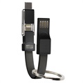 Mini Câble USB 3-en-1 4smarts Keyring - Type-C, Lightning, MicroUSB