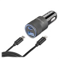 Chargeur Voiture 4smarts Rapid+ avec Câble Lightning - Bleu / Noir