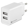Chargeur Secteur Rapide 4smarts VoltPlug Double USB - 12W - Blanc