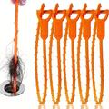 5 Pcs. Crochet de dragage d'égout en polypropylène - 51cm - Orange