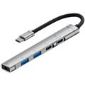 Hub USB-C multifonctionnel 5-en-1 en alliage d'aluminium - Argent