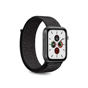 Apple Watch Series 9/8/SE (2022)/7/SE/6/5/4/3/2/1 Bracelet sport en nylon Puro - 41mm/40mm/38mm - Noir