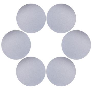 6 Pcs. Sous-verres en cuir PU Ø 10 cm - Argent