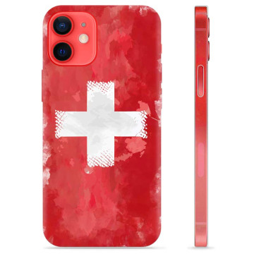 Coque iPhone 12 mini en TPU - Drapeau Suisse