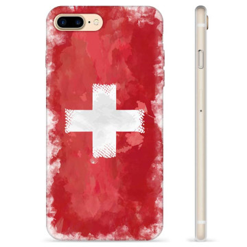 Coque iPhone 7 Plus / iPhone 8 Plus en TPU - Drapeau Suisse