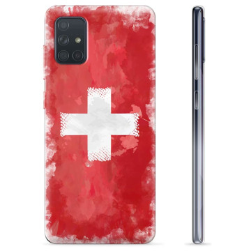 Coque Samsung Galaxy A71 en TPU - Drapeau Suisse