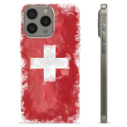 Coque iPhone 15 Pro Max en TPU - Drapeau Suisse