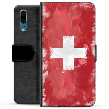 Étui Portefeuille Premium Huawei P20 - Drapeau Suisse