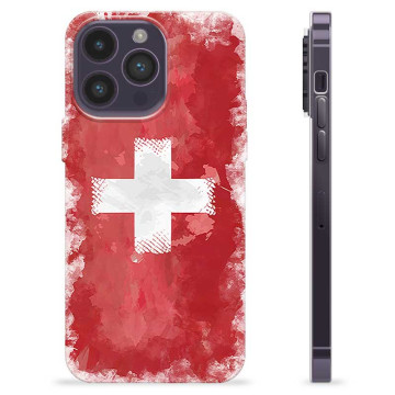 Coque iPhone 14 Pro Max en TPU - Drapeau Suisse