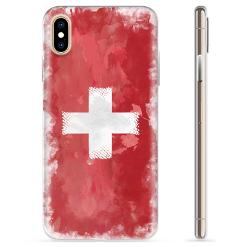 Coque iPhone X / iPhone XS en TPU - Drapeau Suisse