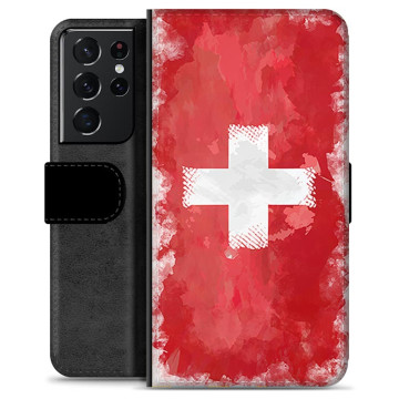 Étui Portefeuille Premium Samsung Galaxy S21 Ultra 5G - Drapeau Suisse