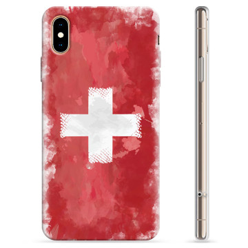 Coque iPhone XS Max en TPU - Drapeau Suisse