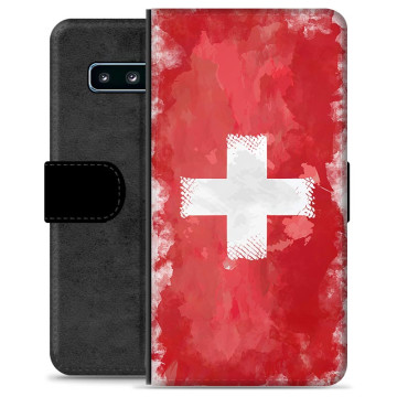 Étui Portefeuille Premium Samsung Galaxy S10 - Drapeau Suisse