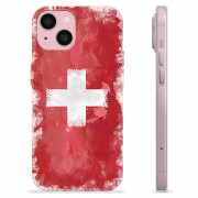 Coque iPhone 15 en TPU - Drapeau Suisse