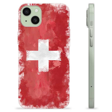 Coque iPhone 15 Plus en TPU - Drapeau Suisse