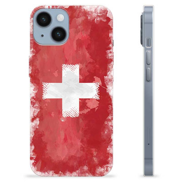 Coque iPhone 14 en TPU - Drapeau Suisse