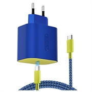 Chargeur rapide USB-C PD 60W pour Nintendo Switch 2/Lite/OLED avec câble de 2m - Bleu foncé