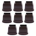 8 Pcs. Housses de pieds de chaises carrées avec feutre - M - Café