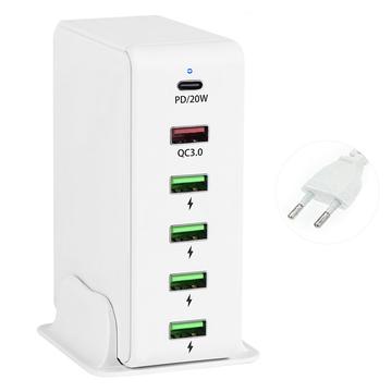818PD Station de charge multiport - PD 20W / QC3.0, 65W - Blanc