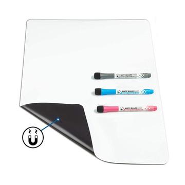 Feuille de tableau blanc A4 magnétique en PET avec 3 marqueurs et une gomme