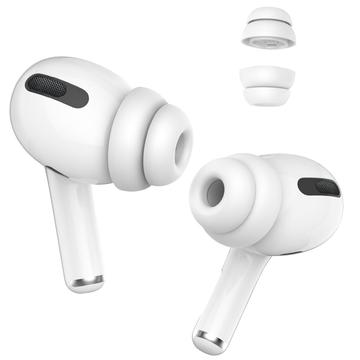 AHASTYLE PT99-2 1 paire d\'embouts auriculaires pour Apple AirPods Pro 2 / AirPods Pro Bluetooth Earphone Silicone Caps Cover, Size S - White