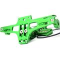 Support de plaque d'immatriculation moto en alliage d'aluminium CNC ajustable Support télescopique avec éclairage LED - Vert