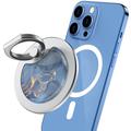 AhaStyle DD-01 Porte-anneau magnétique pour téléphone - Compatible MagSafe - Marbre bleu