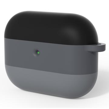 AirPods Pro 3 Étui en silicone antichoc dégradé avec mousqueton - Noir